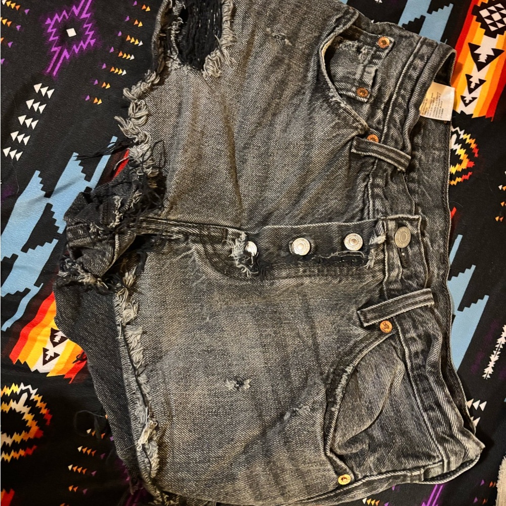 Levi's Distressed Black Women's Shorts